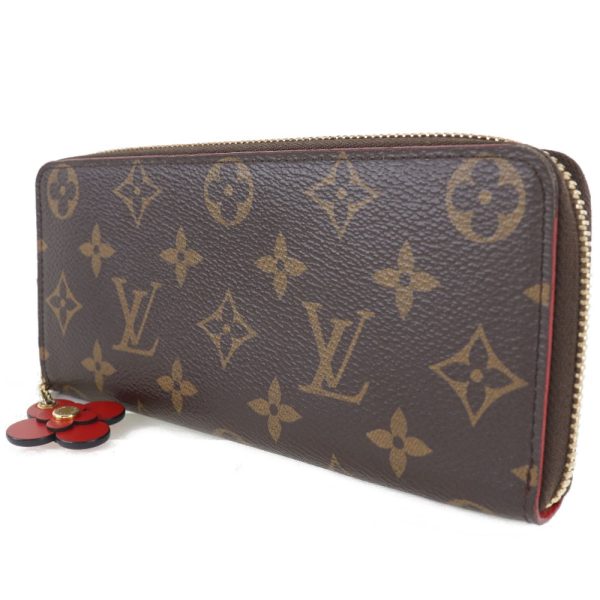 s152223681 2 LOUIS VUITTON Portefeiulle Clemence Wallet Flower Charm Brown