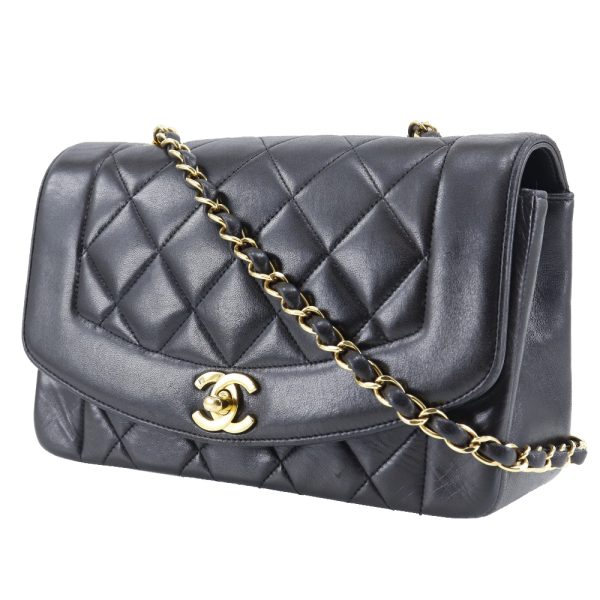 s200423556 2 CHANEL Diana Flap 22 Crossbody Shoulder Bag Chain Shoulder Matelasse A01164 Lambskin Black