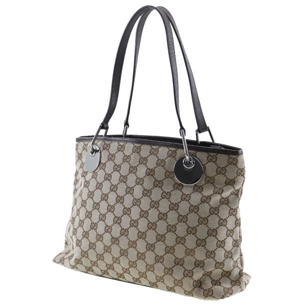 s201123602 2 GUCCI Tote Bag 120837 GG Canvas Brown Shoulder Handbag