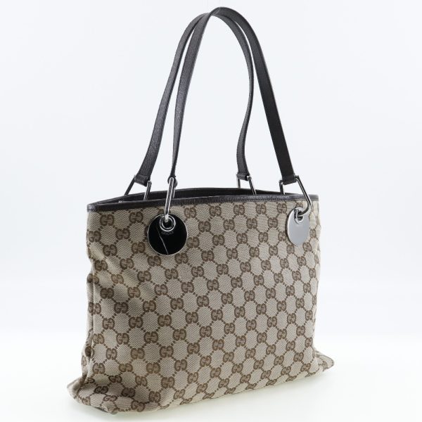 s201123602 3 GUCCI Tote Bag 120837 GG Canvas Brown Shoulder Handbag