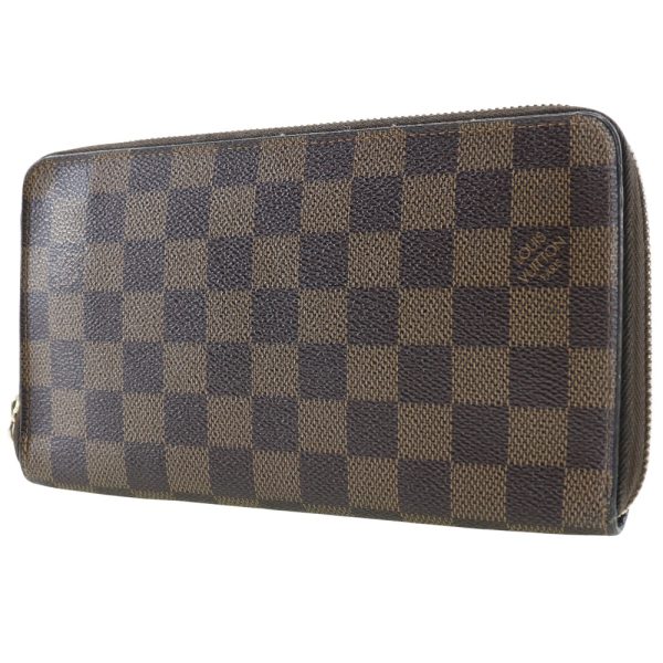 s221623119 2 LOUIS VUITTON Zippy Organizer Long Wallet Damier Canvas Brown