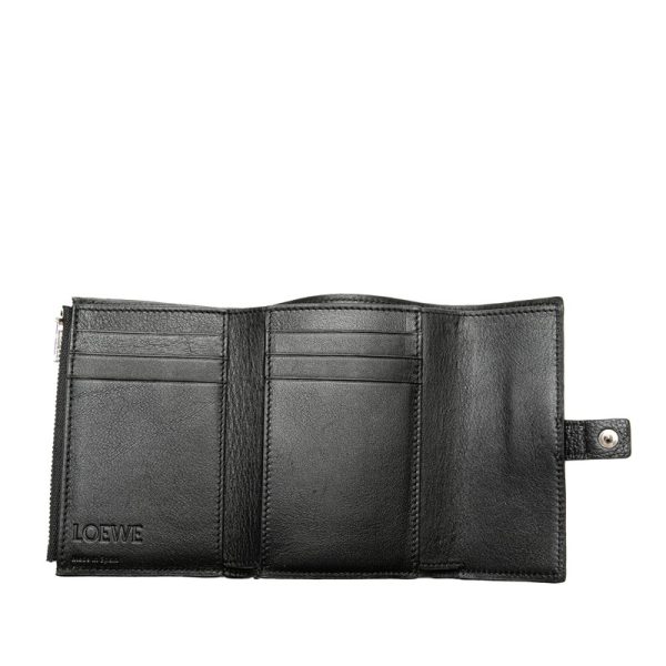 s8avf61u44u9h21a 9 LOEWE Anagram Bifold Wallet Compact Wallet Black Leather