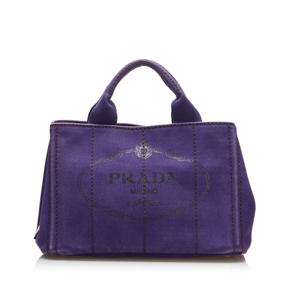 sahr1110iab41v29 1 Prada Canapa Mini Logo Shoulder Bag B2439G Purple Canvas