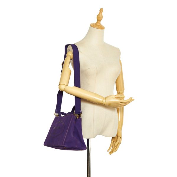 sahr1110iab41v29 12 Prada Canapa Mini Logo Shoulder Bag B2439G Purple Canvas