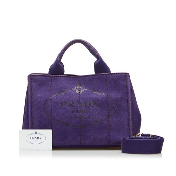 sahr1110iab41v29 13 Prada Canapa Mini Logo Shoulder Bag B2439G Purple Canvas