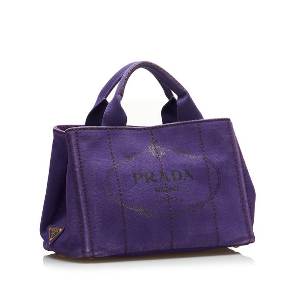 sahr1110iab41v29 2 Prada Canapa Mini Logo Shoulder Bag B2439G Purple Canvas