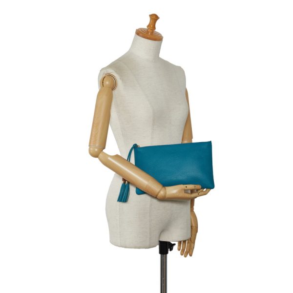 sh8pfat2yxbmaeda 9 Gucci Bamboo Tassel Clutch Shoulder Bag Turquoise Blue