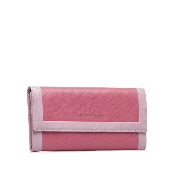 shes9gpzltuasu19 2 Salvatore Ferragamo Long Wallet Pink Leather