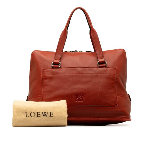 sqypeui9kpz8xrup 11 LOEWE Anagram Tote Bag Handbag Red Silver Leather