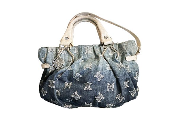 ssd7004 1 Celine Macadam Denim Handbag Blue