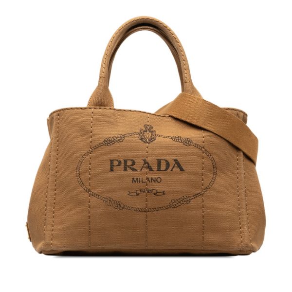 suksgktaj83tjvtw 1 Prada Canapa Mini Handbag Shoulder Bag 2WAY Brown Canvas