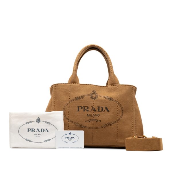 suksgktaj83tjvtw 11 Prada Canapa Mini Handbag Shoulder Bag 2WAY Brown Canvas