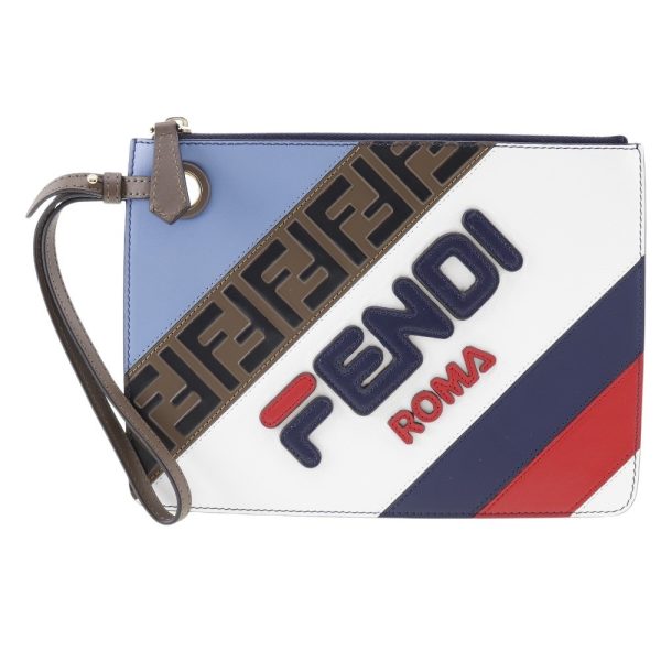 t132124678 1 FENDI Mania Clutch Bag FILA Collaboration Leather