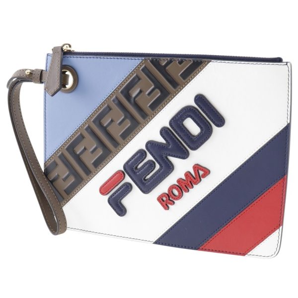 t132124678 2 FENDI Mania Clutch Bag FILA Collaboration Leather