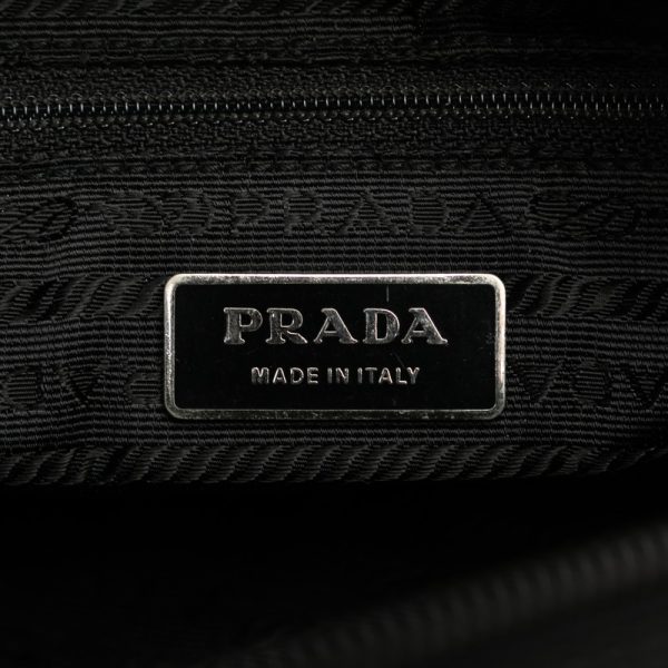 t86ce5bju7o2go9y 6 Prada Triangle Logo Plate Tessuto Shoulder Bag Black Nylon Leather