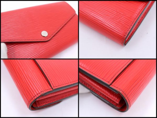 tg0192 2 Louis Vuitton Epi Portefeuille Sala Wallet Red