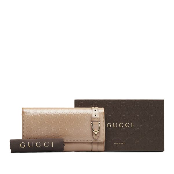 tn5z4c83dqi07c8g 13 Gucci Guccisima Long Wallet Beige Patent Leather