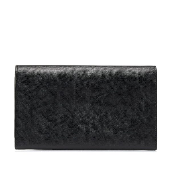 tofvo04nl8v0tgko 3 Prada Saffiano Long Wallet Black Leather