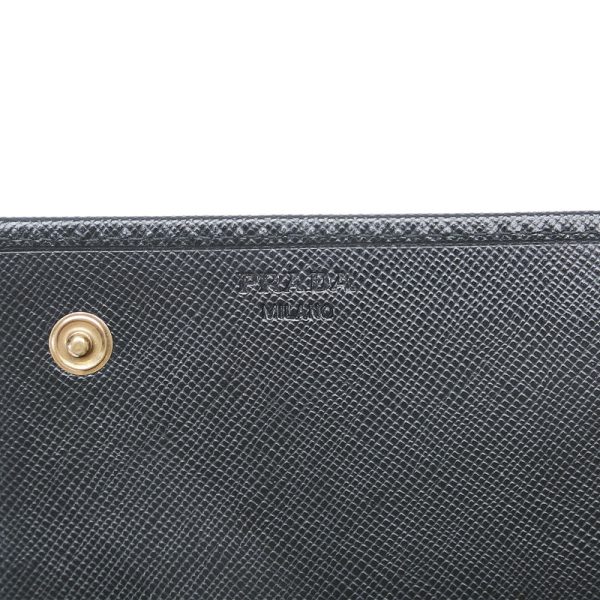 tofvo04nl8v0tgko 8 Prada Saffiano Long Wallet Black Leather