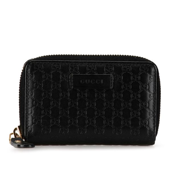 ts9so2pzmmsn115f 1 Gucci Micro Guccisima Zippy Coin Case Coin Purse 544249 Black Leather