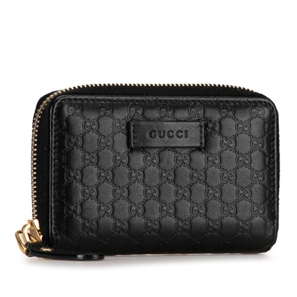 ts9so2pzmmsn115f 2 Gucci Micro Guccisima Zippy Coin Case Coin Purse 544249 Black Leather