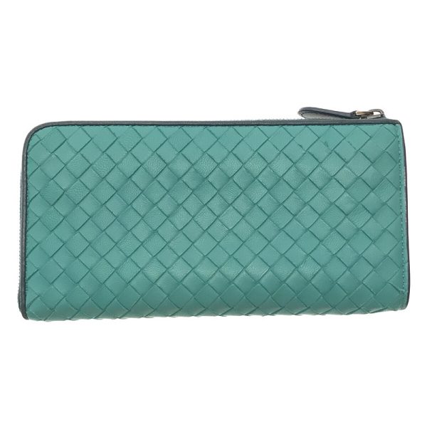 u9ygh0dv7qbg 2 Bottega Veneta Intrecciato L Zipper Long Wallet Blue Light Blue