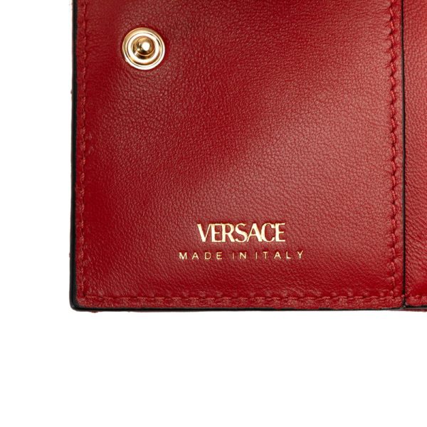 ughro7rgna88nlzz 7 Versace Medusa Bifold Wallet Compact Wallet Red Gold Leather