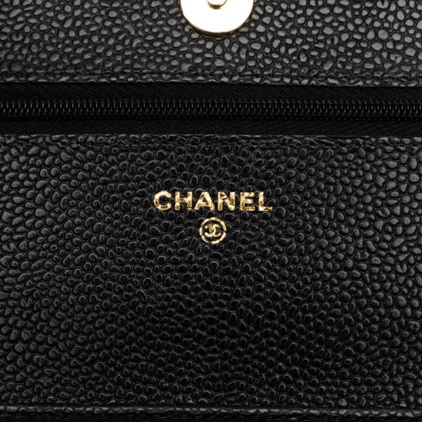 uhkezenft48as11o 6 CHANEL Matelasse Cocomark Chain Wallet Shoulder Bag Black Caviar Skin