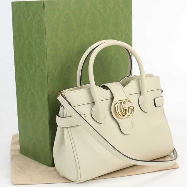 usdgu70339011001 Gucci Top Handle Bag Leather White