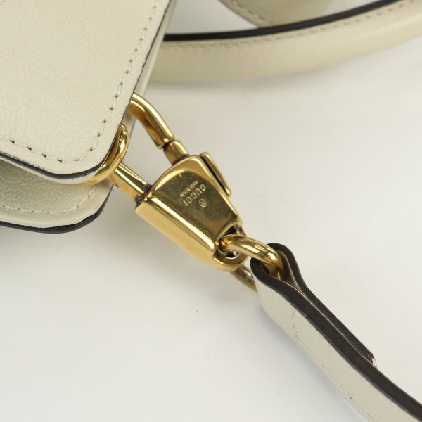 usdgu70339011009 Gucci Top Handle Bag Leather White