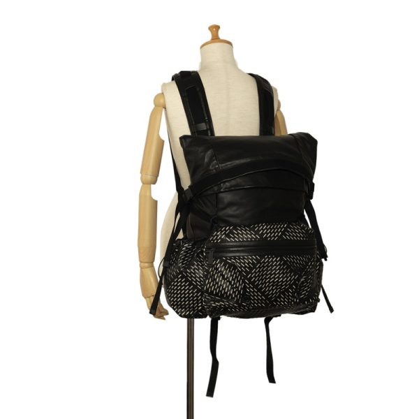 usl2n3mxj6ig2mca 9 Bottega Veneta Punching Rucksack Backpack Black Leather