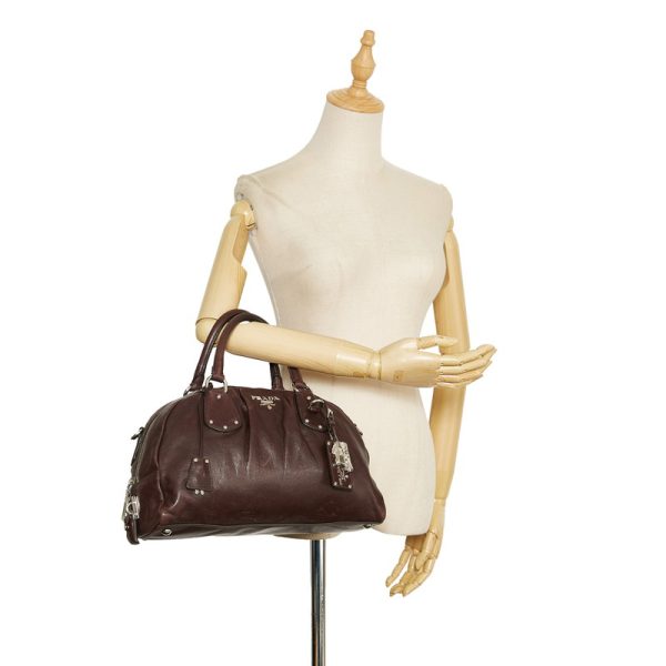 uu7yglormgm4w2cr 12 Prada Handbag BL0273 Brown Leather