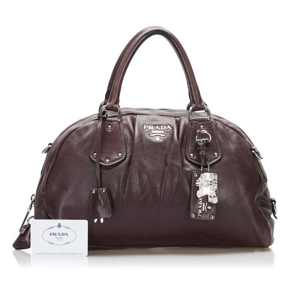 uu7yglormgm4w2cr 13 Prada Handbag BL0273 Brown Leather