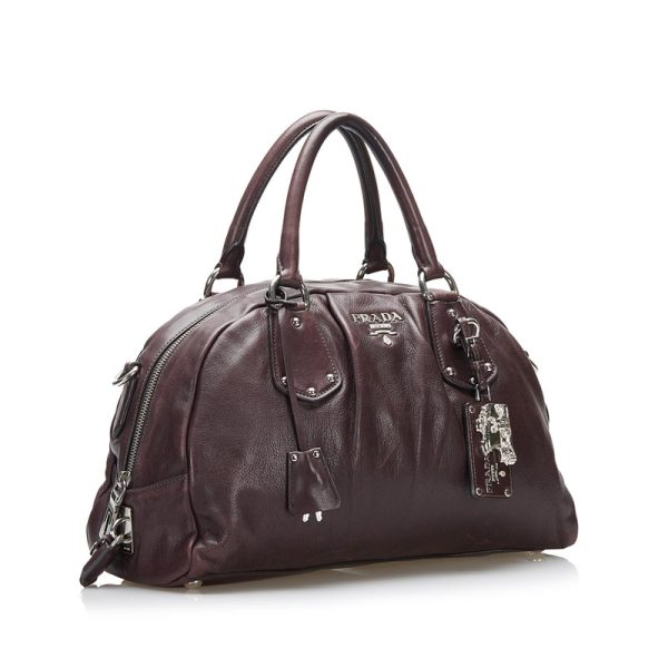 uu7yglormgm4w2cr 2 Prada Handbag BL0273 Brown Leather