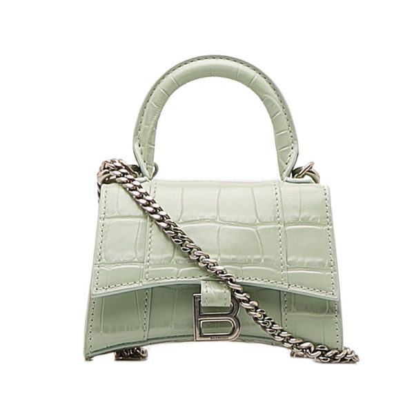 va5y71wje1dp33pi 1 Balenciaga Hourglass Mini Shoulder Bag 2WAY Green