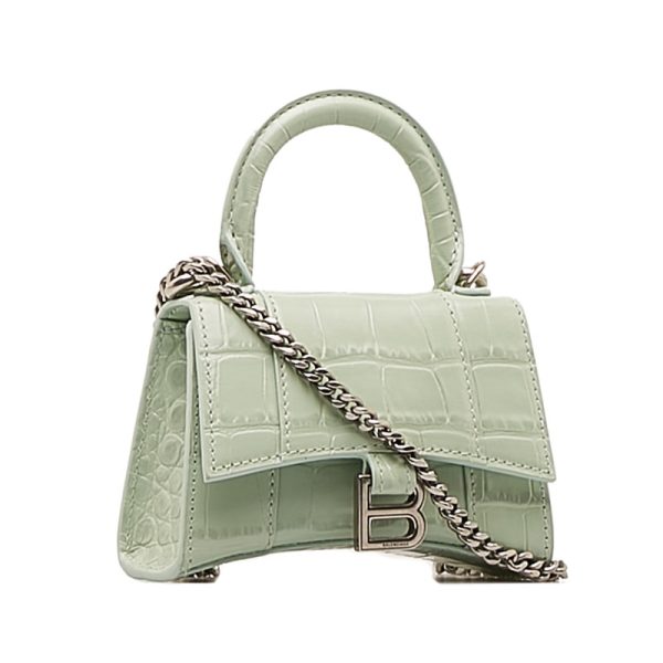 va5y71wje1dp33pi 2 Balenciaga Hourglass Mini Shoulder Bag 2WAY Green