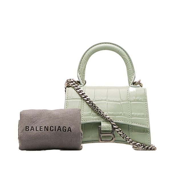 va5y71wje1dp33pi 9 Balenciaga Hourglass Mini Shoulder Bag 2WAY Green