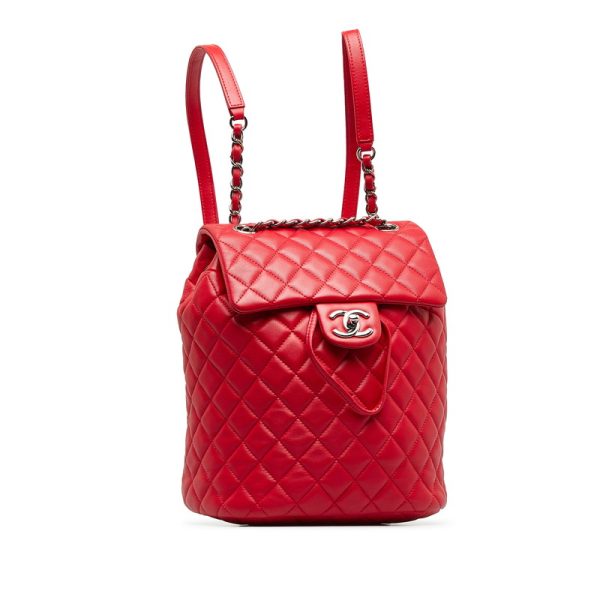 vady9451w9v6csoi 2 CHANEL Matelasse Coco Mark Silver Hardware Chain Rucksack Backpack Red Lambskin