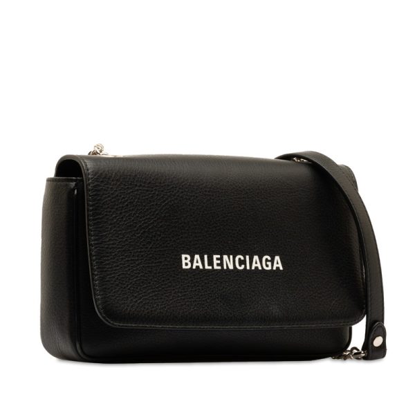 vb7zlh1gkj2je579 2 Balenciaga Everyday Shoulder Wallet Chain Shoulder Bag Black