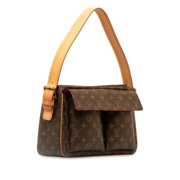 viyn8fo35h1hv5lm 2 Louis Vuitton Monogram Vivacite GM Shoulder Bag M51163 Brown PVC Leather