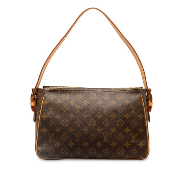 viyn8fo35h1hv5lm 3 Louis Vuitton Monogram Vivacite GM Shoulder Bag M51163 Brown PVC Leather