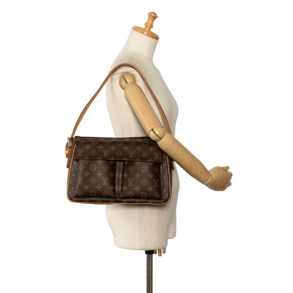 viyn8fo35h1hv5lm 9 Louis Vuitton Monogram Vivacite GM Shoulder Bag M51163 Brown PVC Leather