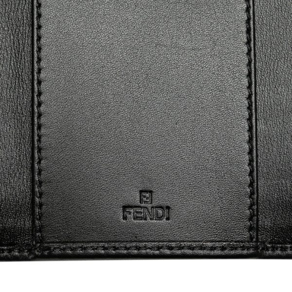 vrraak7xdmgx4x26 7 FENDI Zucchino Key Case 6 Rows 8AP002 Black Canvas Leather