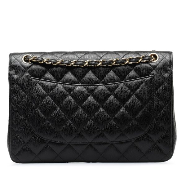 vyhxr6e9409o9i0i 3 CHANEL Deca Matelasse 30 Coco Mark Double Flap Chain Shoulder Bag Black Caviar Skin