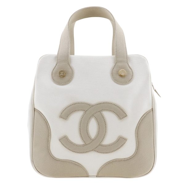 w153124295 1 Chanel Marshmallow Handbag Canvas White