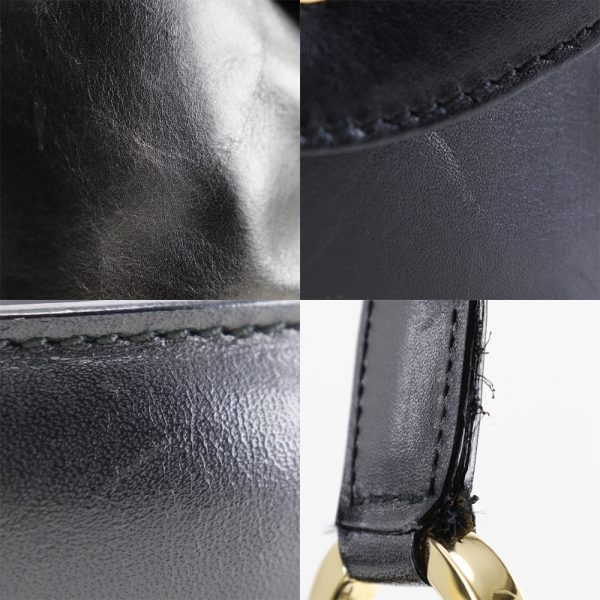 w182523288 9 Salvatore Ferragamo Shoulder Bag Gancini Leather Black Drawstring