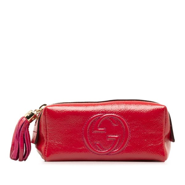 w1i84vakwt38rxji 1 Gucci Interlocking G Soho Pouch 308634 Pink Patent Leather