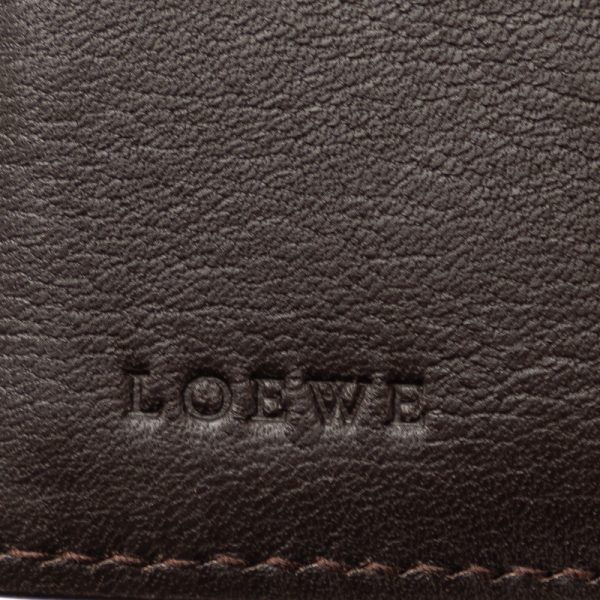 w8gmm70oroph0t1r 7 LOEWE Anagram Bifold Wallet Dark Brown PVC Leather