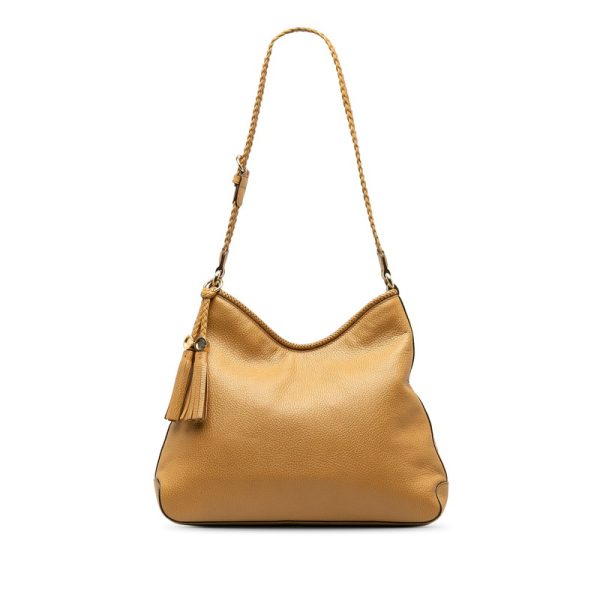 wlizkcrn4xzkt7am 1 Gucci Tassel Braided One Shoulder Bag 336659 Camel Brown Leather