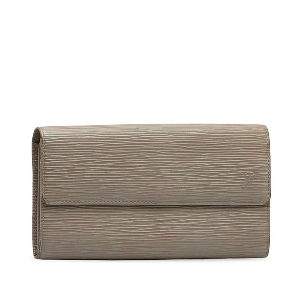 x2ieztpl1t0y7y80 2 Louis Vuitton Epi Portomone Credit Long Wallet M6357C Gray Leather